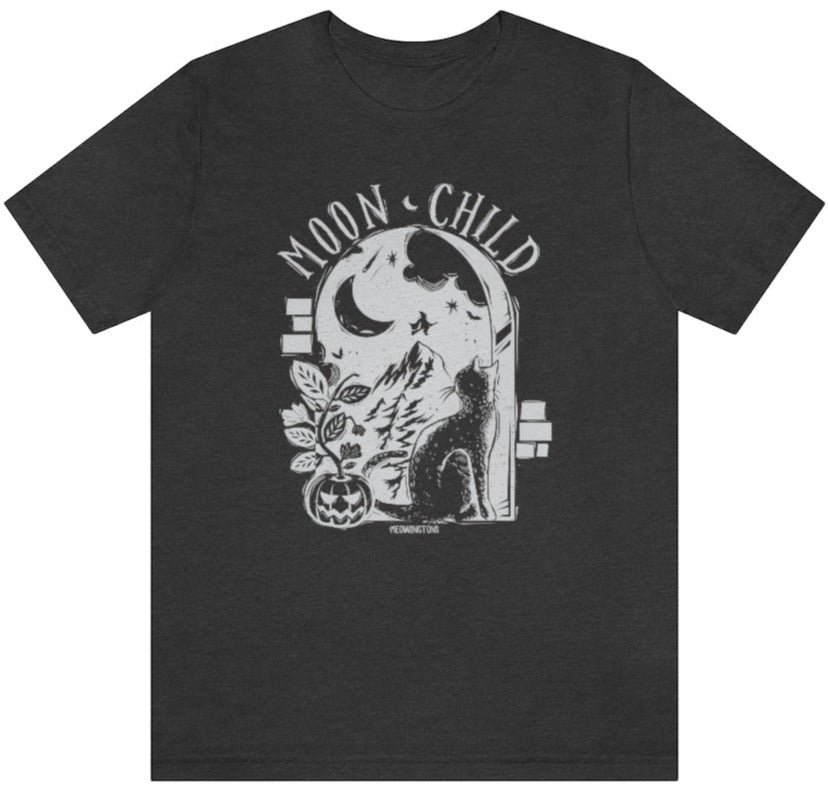 Moon Child Halloween Cat T-Shirt